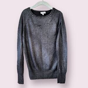 Splendid Girls Sparkly Faded Black Lightweight Sweater EUC